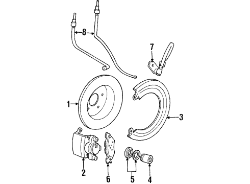 1996 Mercury Grand Marquis Anti-Lock Brakes Caliper Diagram for F7AZ-2552-AA