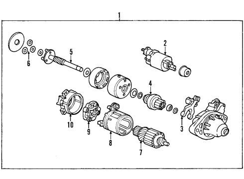 2003 Acura RSX Starter Starter Motor Assembly (Reman) Diagram for 06312-PRB-505RM