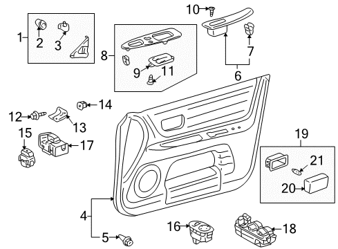 2001 Lexus IS300 Front Door Front Door Lock Actuator Assembly, Right Diagram for 69110-53020