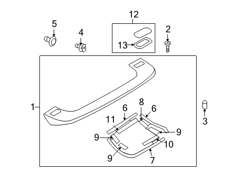 2010 Nissan Cube Rear Spoiler Screw Diagram for 08440-6162A