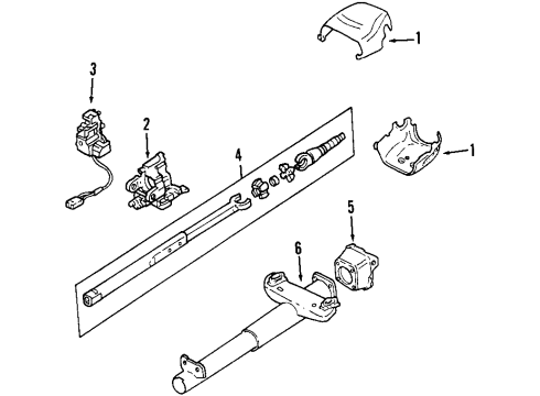 2003 Chevrolet Corvette Steering Column, Steering Wheel & Trim Column Asm-Steering *Neutrl M D Diagram for 10350768