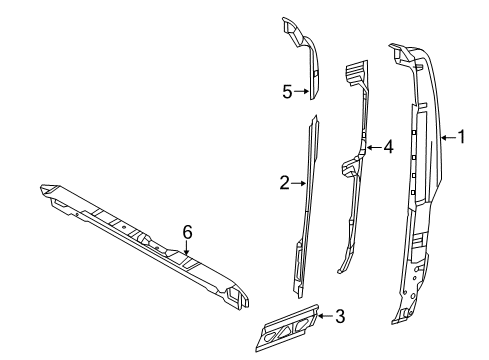 2017 Ram ProMaster 3500 Rear Body REINFMNT-Body Side Aperture Rear Diagram for 68134328AA