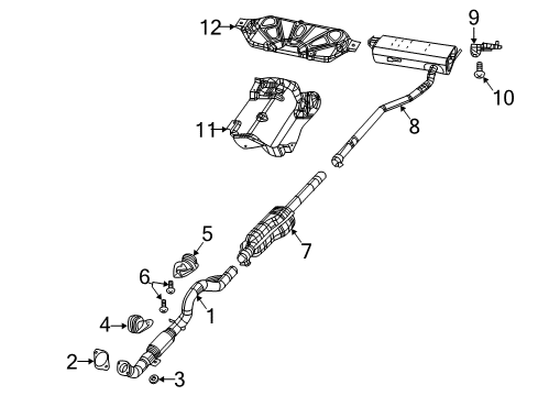 2017 Jeep Compass Exhaust Components Converter-Front Diagram for 68066677AE