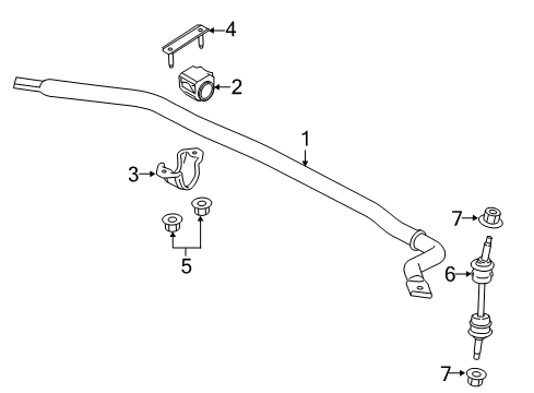 2019 Ford F-150 Stabilizer Bar & Components - Front Stabilizer Bar Diagram for HL3Z-5482-B