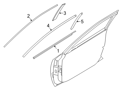 2020 Nissan Maxima Exterior Trim - Front Door Moulding Assy-Front Door Outside, LH Diagram for 80821-4RA0A