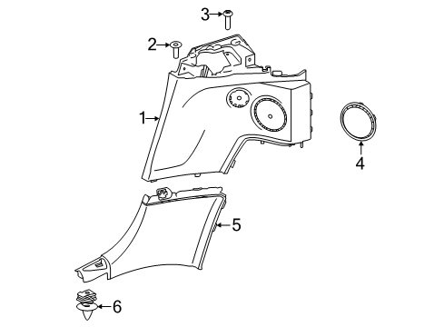 2020 Toyota GR Supra Interior Trim - Quarter Panels Quarter Trim Panel Diagram for 62604-WAA01