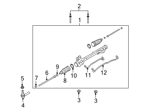 2007 Mercury Montego Steering Column & Wheel, Steering Gear & Linkage Gear Assembly Diagram for 7G1Z-3504-AARM