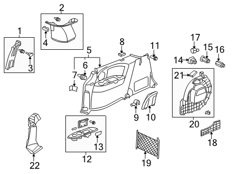 2010 Honda Odyssey Interior Trim - Side Panel Holder Assembly, Driver Side Cup (Atlas Gray) Diagram for 84661-SHJ-A01ZD