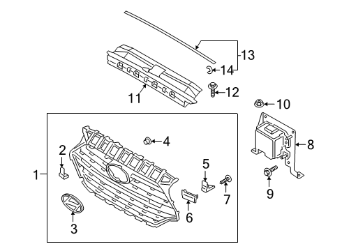 2020 Hyundai Veloster Grille & Components Bolt Diagram for 1144206206B