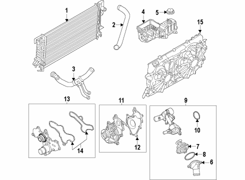 2011 Ford F-150 Cooling System, Radiator, Water Pump, Cooling Fan Upper Hose Diagram for BL3Z-8260-A