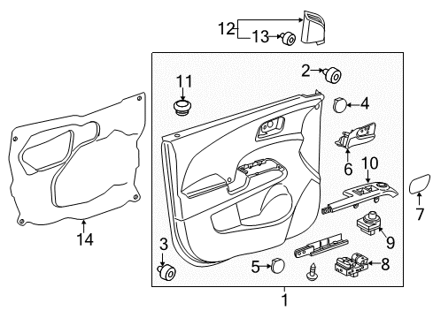 2020 Chevrolet Sonic Mirrors Pull Handle Diagram for 42518351