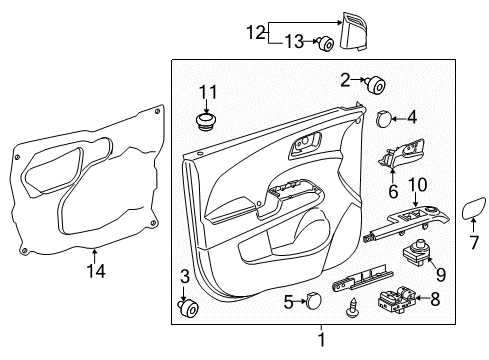 2020 Chevrolet Sonic Mirrors Pull Handle Diagram for 42518346