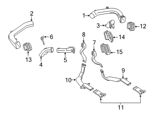 2019 Ford Ranger Automatic Temperature Controls Outlet Duct Diagram for KB3Z-18490-AB