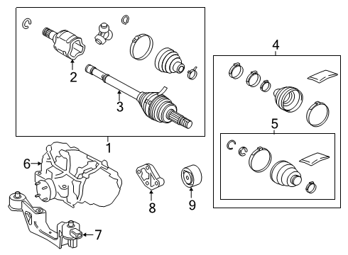 2019 Toyota RAV4 Axle & Differential - Rear Rear Support Diagram for 52391-42160