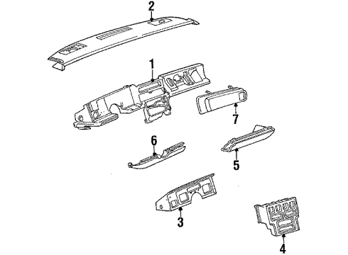 1989 Chevrolet Corvette Instrument Panel Gauge Cluster Diagram for 25089310