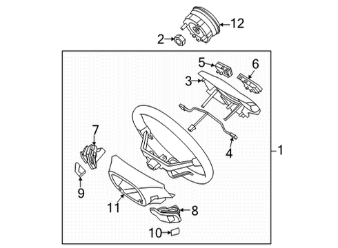 2013 Kia Forte Koup Steering Column & Wheel, Steering Gear & Linkage Ornament-RH Diagram for 561722K000