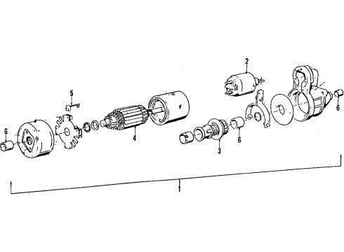 1985 BMW 318i Starter Starter Diagram for 12411268127