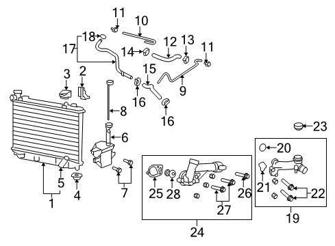 2008 Pontiac G8 Radiator & Components Reservoir Diagram for 92164620