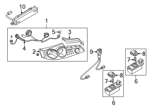 2004 Infiniti G35 Tail Lamps, High Mounted Stop Lamp, License Lamps Lamp Assembly-Rear Combination, LH Diagram for 26555-AM825