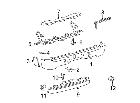 2013 Toyota Tundra Rear Bumper Side Extension Diagram for 52109-0C010