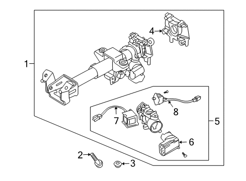 2009 Pontiac G3 Ignition Lock Cylinder Asm, Ignition Lock (W/ Key) Diagram for 93745248