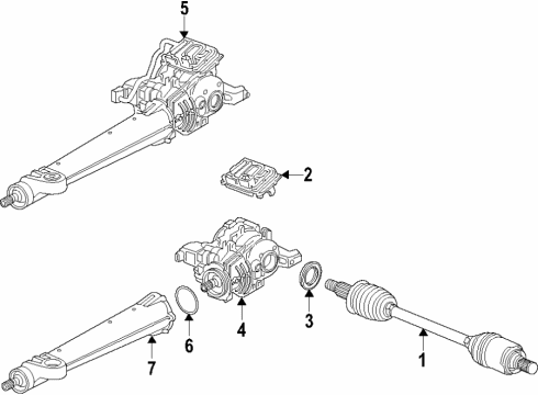 2019 Chevrolet Traverse Rear Axle, Axle Shafts & Joints, Differential, Propeller Shaft Axle Assembly Diagram for 22986520