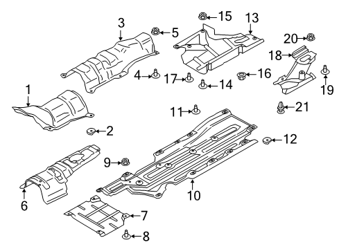 2014 Lincoln MKZ Front Floor Rear Shield Diagram for DP5Z-5411165-A