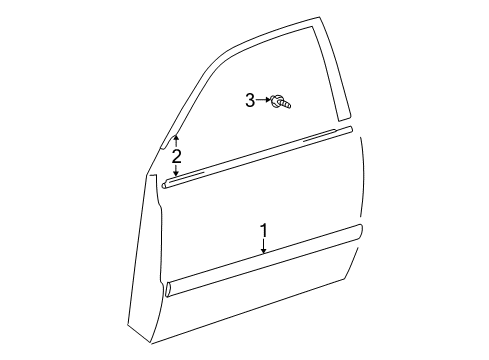 2004 Toyota Highlander Exterior Trim - Front Door Body Side Molding Diagram for 75732-48020-A0