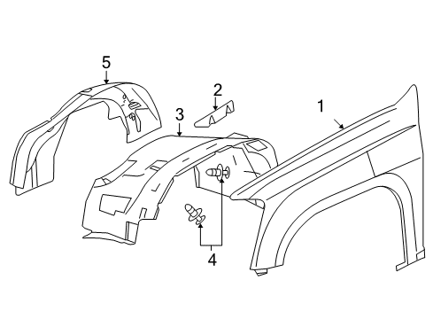 2004 Chevrolet Colorado Fender & Components Fender Diagram for 20821151