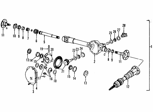 1993 Dodge Dakota Front Axle, Axle Shafts & Joints, Differential, Drive Axles, Propeller Shaft Part Diagram for 52067521