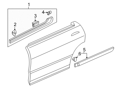 1996 Acura Integra Exterior Trim - Rear Door Protector, Right Rear Door (Matador Red Pearl) Diagram for 75303-ST8-A11ZQ