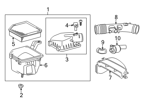 2015 Lexus RC350 Powertrain Control Inlet, Air Cleaner Diagram for 17751-31350