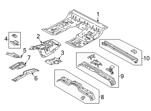 2017 Ford F-250 Super Duty Cab - Floor Rear Crossmember Diagram for FL3Z-15107A94-A