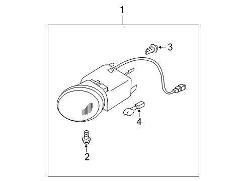 2001 Nissan Sentra Bulbs Lamp Fog RH Diagram for 26150-5M125