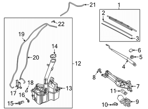 2022 Hyundai Tucson Wiper & Washer Components RESERVOIR & PUMP ASSY-WASHER Diagram for 98610-CW100