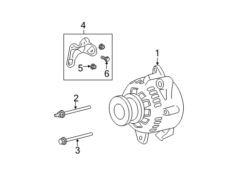2007 Dodge Durango Alternator Bracket-ALTERNATOR And Compressor Diagram for 53032387AA