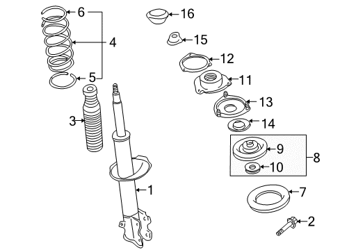 1998 Infiniti QX4 Struts & Components - Front Seat-Front Spring Diagram for 54036-0W000