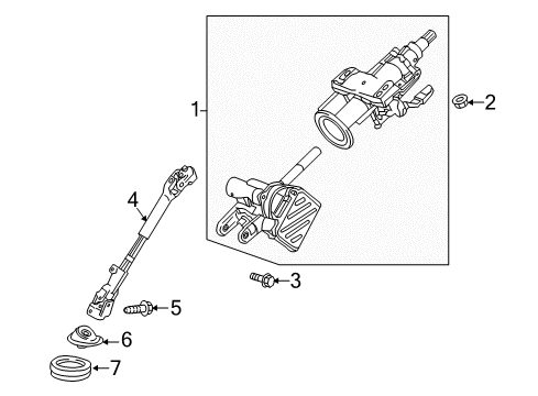 2021 Chevrolet Bolt EV Steering Column & Wheel, Steering Gear & Linkage Steering Column Diagram for 42778526