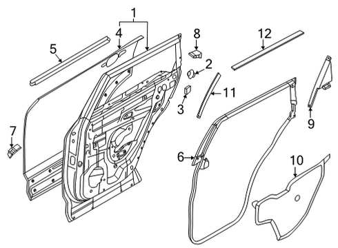 2021 Nissan Rogue Door & Components W/STRIP-RR RH Diagram for 82831-6RR0B