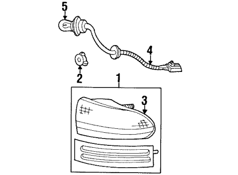 1993 Dodge Intrepid Tail Lamps Socket-Tail, Stop, And Turn Lamp Diagram for 4636359