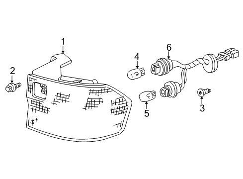 2003 Honda Odyssey Bulbs Lamp Unit, L. Tail Diagram for 33506-S0X-003