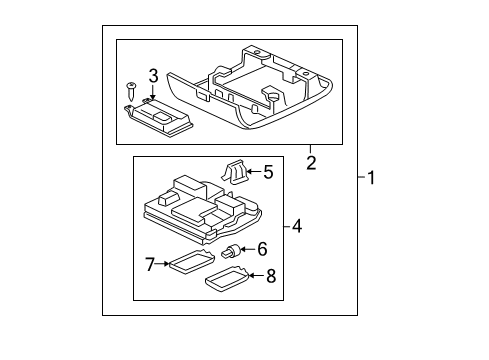 2005 Acura MDX Overhead Console Lighting Assembly (Gun Metallic) Diagram for 83253-S3V-A01ZC