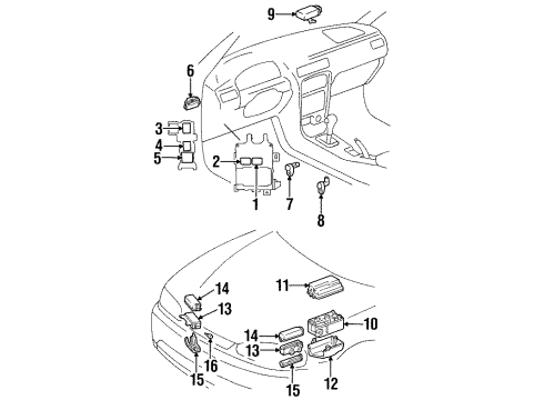 1999 Chevrolet Prizm Powertrain Control Oxygen Sensor Diagram for 94859217