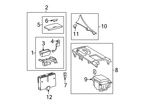 2011 Lexus IS250 Front Console Instrument Panel Cup Holder Diagram for 55620-53020-E2