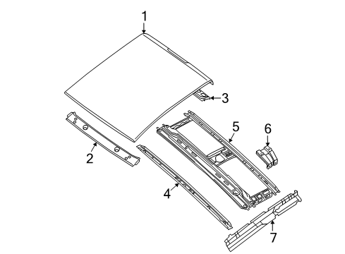 2019 Nissan Frontier Roof & Components Bow-Roof, No 1 Diagram for 73240-EA830