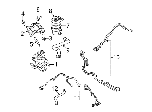 2011 Jeep Compass P/S Pump & Hoses, Steering Gear & Linkage Hose-Power Steering Pressure Diagram for 5105087AN