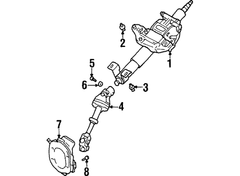 2000 Mitsubishi Diamante Steering Column & Wheel, Steering Gear & Linkage Bolt Diagram for MU241005