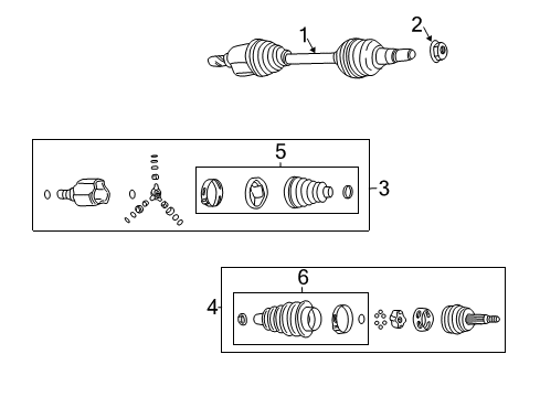 2006 Saturn Vue Axle Shaft & Joints - Front Front Cv Axle Shaft Diagram for 15836782