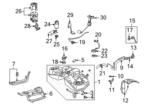 2002 Lexus IS300 Senders Gage Assy, Fuel Sender Diagram for 83320-59095