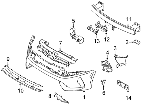 2022 Kia K5 Bumper & Components - Front Air Duct-Fr Bumper, L Diagram for 86541L3000